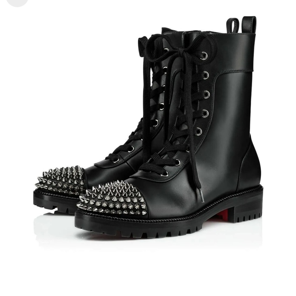 christian louboutin Ts croc combat boots spiked / studded